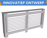 Radiatorombouw Grandiose - 172x92 cm - Ombouw rooster - Horizontale panelen - MDF - Stijlvol - Grijs