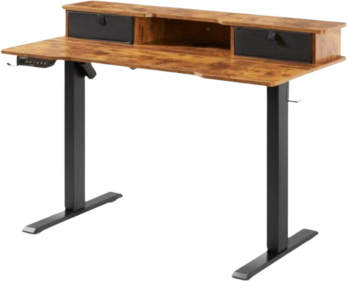 Elektrisch zit sta bureau - Vintage - In Hoogte Verstelbaar Werkstation - 140x70cm