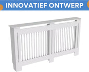 Radiatorombouw Valora - 152x92 cm - Ombouw rooster - Verticale panelen - MDF - Stijlvol - Wit