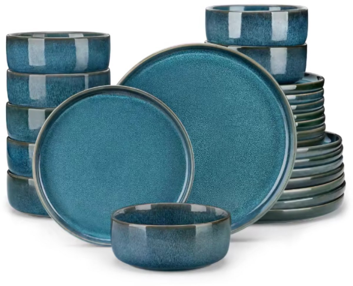 Ornamental Serviesset - Serviesset - 8 persoons - 24 delig - Blauw Keramisch - Breakfast Plates