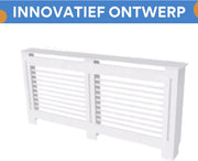 Radiatorombouw Tavien - 172x92 cm - Ombouw rooster - Horizontale panelen - MDF - Stijlvol - Wit