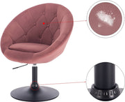 Barkruk Nero Deluxe - Industrial - Roze - Barkrukken set van 1 - Barstoel Kruk - Barstoelen met rugleuning - Keukenstoel - In hoogte verstelbaar - Velvet