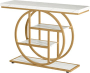 Moderne Haltafel Luno - 100cm - Consoletafel Wandtafel - Goud - Voor Woonkamer of Gang