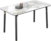 Eettafel Mandino - 4 tot 6 personen - Marmer look - 140cm - Marmer look - Rechthoekig