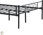 Happyment Metalen bedframe - 2 persoons twijfelaar - 140 x 200cm - Incl. lattenbodem - Zwart