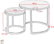 Salontafel - Goud - Rond - Landelijke stijl - Set van 2 - 80 en 60cm