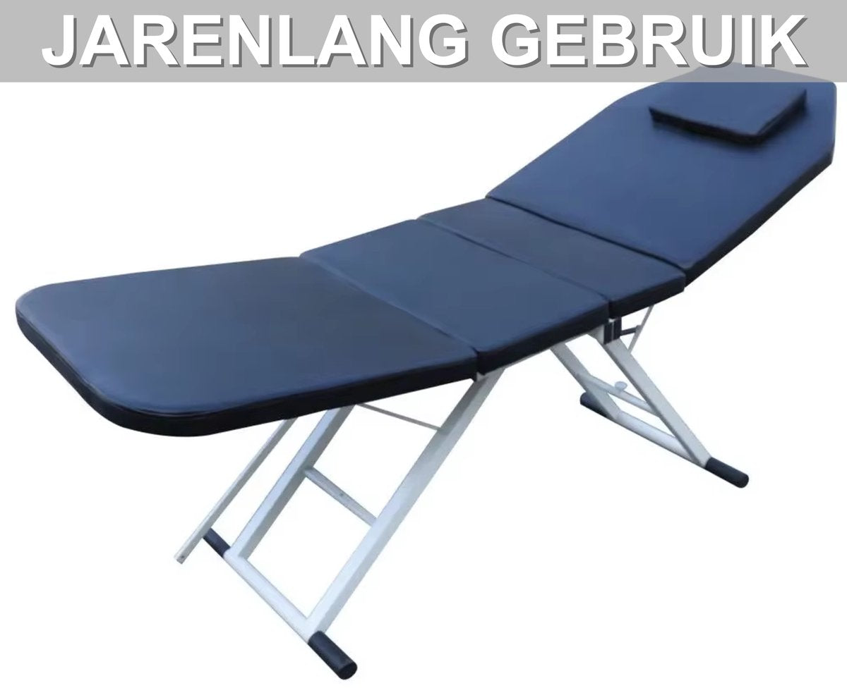 Massagetafel - Behandelbank – Voor schoonheidssalons en spa’s – Geschikt voor massage en tattoo - Zwart