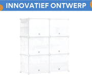 Schoenenkast - Voor Hal, Woonkamer of Slaapkamer - Schoenenrek met 8 Compartimenten - Ruimtebesparende Organizer - 92x142x36.5cm