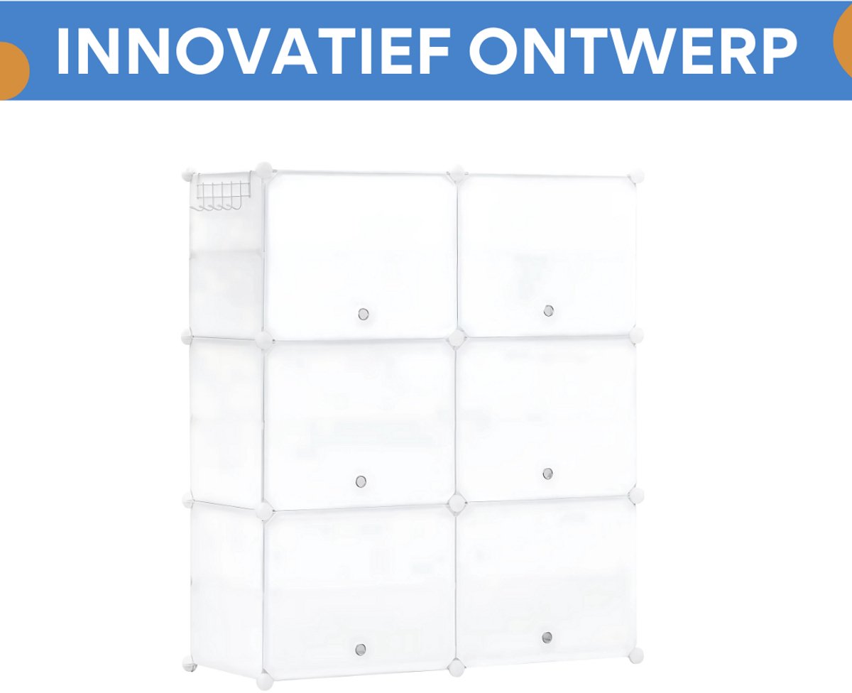 Schoenenkast - Voor Hal, Woonkamer of Slaapkamer - Schoenenrek met 8 Compartimenten - Ruimtebesparende Organizer - 92x142x36.5cm