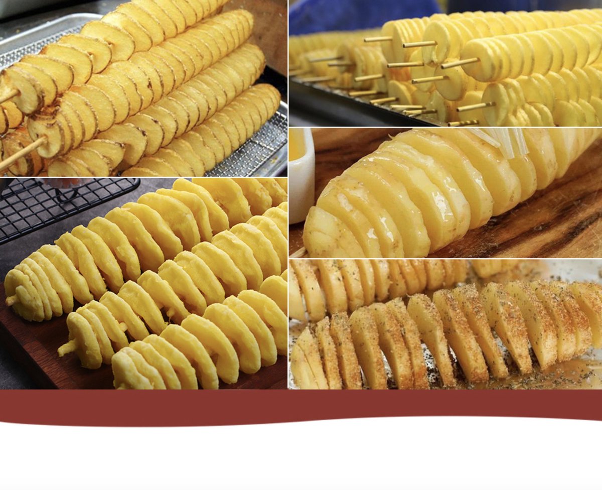 Happyment Elektrische Aardappel Spiraalsnijder ‚Äì Frietsnijder ‚Äì Aardappelsnijder ‚Äì Multifunctionele Groentesnijder ‚Äì RVS ‚Äì Zilver