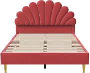 Eenpersoonsbed 140 x 200 cm - Voor meisjes - Met lattenbodem - Zonder matras - Twijfelaar - Wit/red