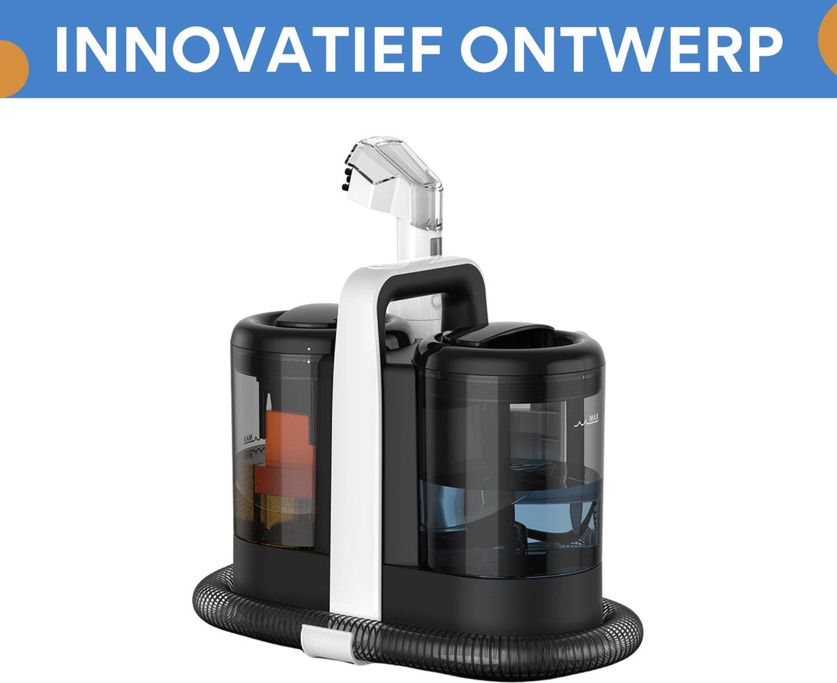 Vlekkenreiniger - Tapijtreiniger - Meubelreiniger - Reinigingsmachine - Wasstofzuiger - Voor Tapijtreiniging en Dieptereiniging - Krachtige 500W Borstelmotor - 1500ml Grote Watertank, Laag Geluidsniveau