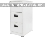 Archiefkast - Opberkast - Kantoorkast - Voor kantoor en thuis - Met 3 laden - Wit