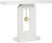 Moderne Wandtafel Marlero- 30 × 100 × 82 cm - Haltafel - Marmerlook - Consoletafel - Voor Gang en Woonkamer