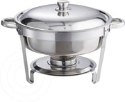 Buffetwarmer - Warmhoudplaat elektrisch - Voedselverwarmer - Chafing dish - Warmhoudbakken - RVS Set - 5,38L - 4-delig Ronde Container