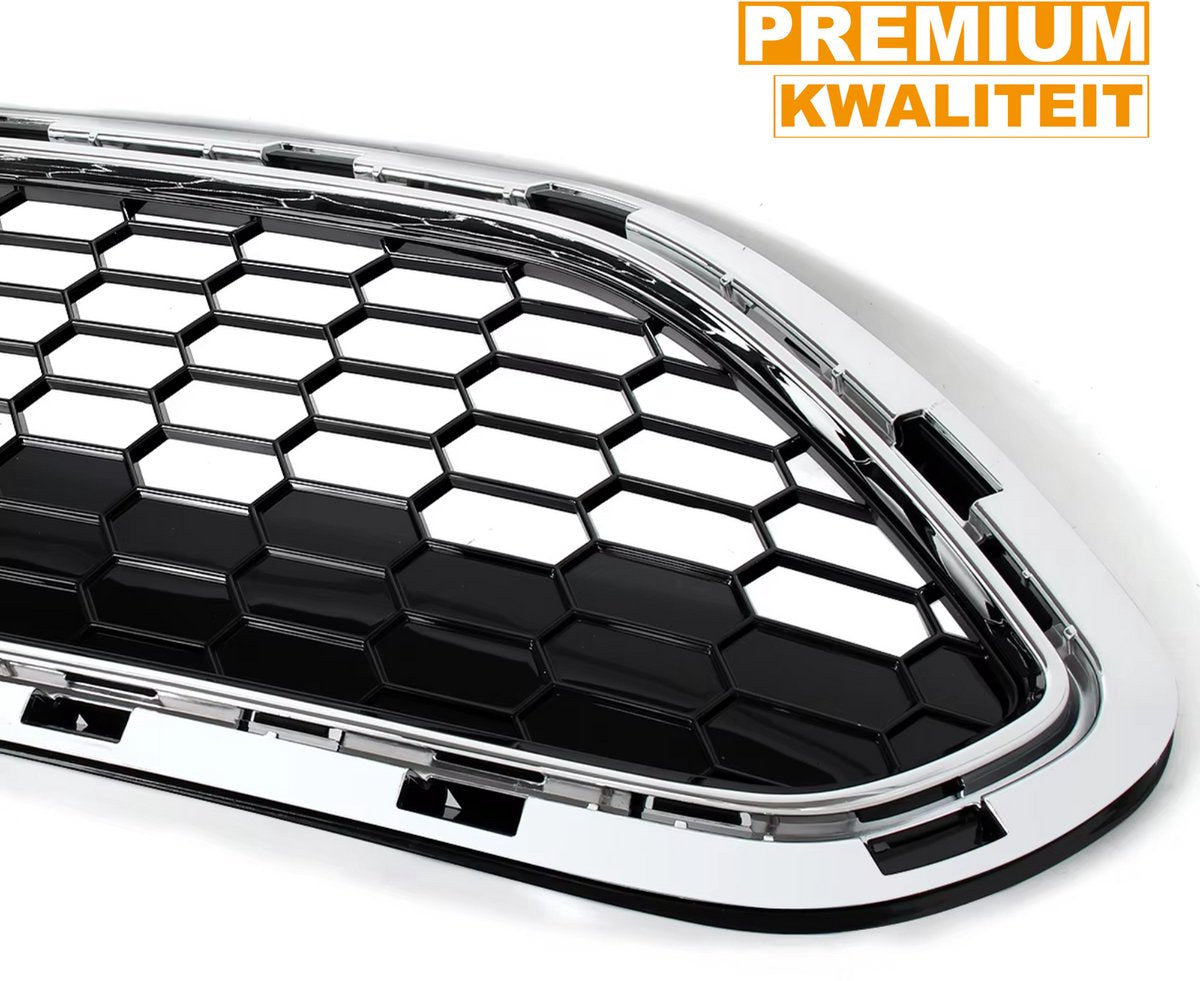 Voorbumper Grille - Honingraat Stijl - Chroom/Zwart - Voor Ford Fiesta (2014-2018) - Auto Accessoires