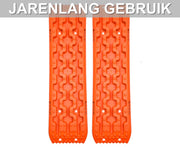 Oprijplaat 2-delig - Tractiebord 2-delig - Oprijblokken - Voor Offroad, Sneeuw & Modder - voor campers & voertuigen - Zand of sneeuw - Oranje