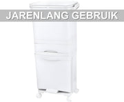 Prullenbak 42L - Grote Capaciteit - Keuken - Scheiding - Voor Thuis, Huishoudelijk & Restaurant - Droge & Natte Scheidingspedaalbak op Wielen