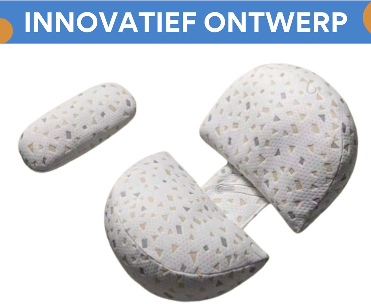 Opulence Ergonomisch zwangerschapskussen - Voor zijslapen - Body pillow - Zijslaapkussen - Voedingskussen - Verstelbaar - Grijs