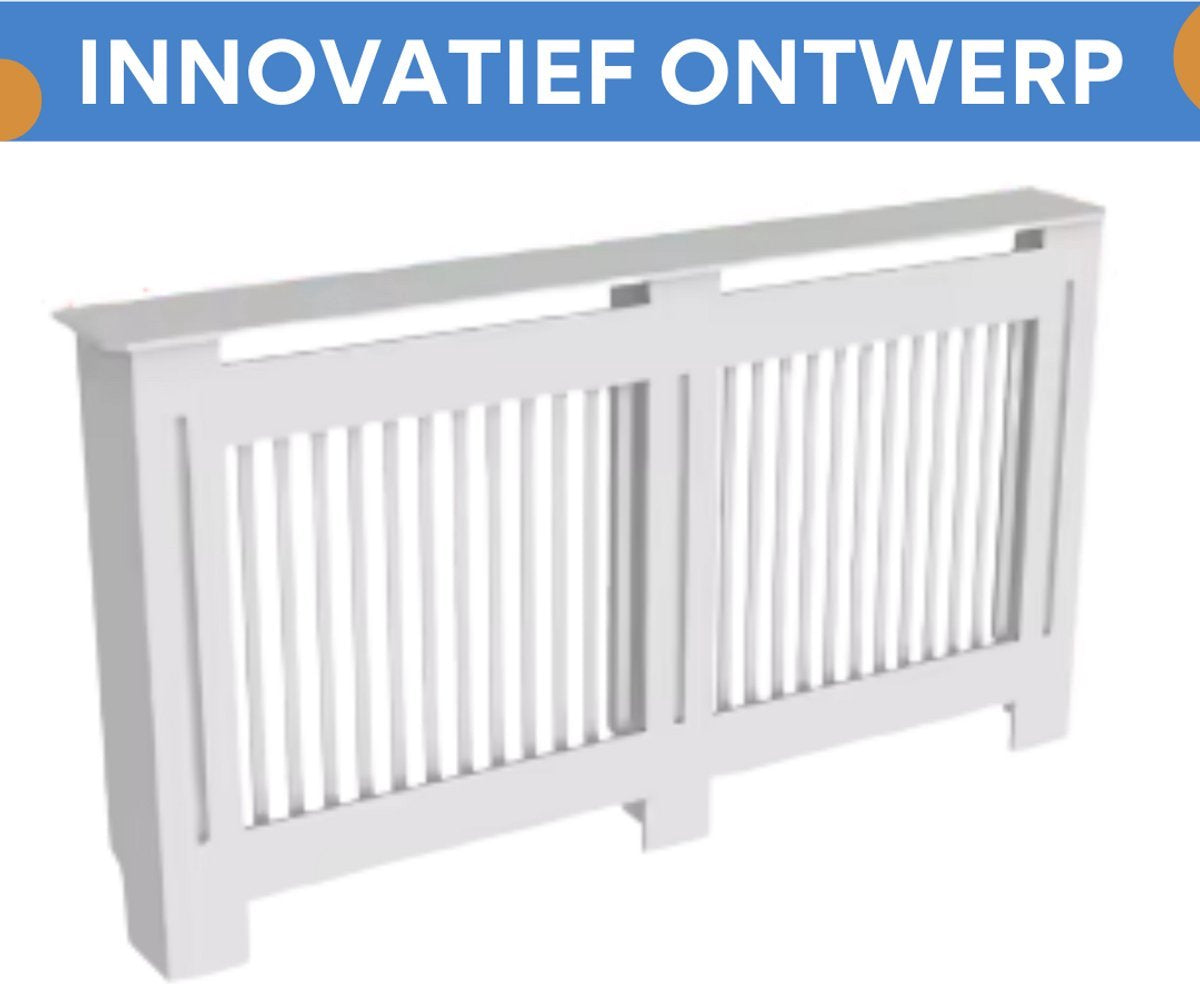 Grandiose Radiatorombouw - 172x92 cm - Ombouw rooster - Verticale panelen - MDF - Stijlvol - Wit