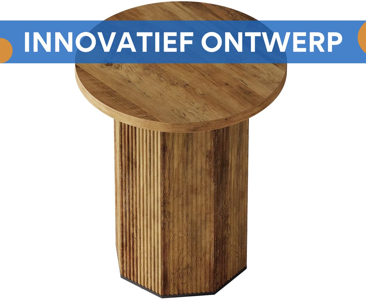 Ronde bijzettafel - Voor Woonkamer - Bank - Binnen - Bruin