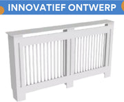 Radiatorombouw - 172x92 cm - Ombouw rooster - Verticale panelen - MDF - Stijlvol - Wit