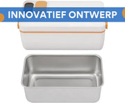 Elektrische Lunchbox - Voor Onderweg, Kantoor & School - Draagbaar & Oplaadbaar met Touchscreen Bedieningsknop - Inclusief Geïsoleerde Tas - Oranje
