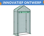 Foliekas Tuinkas - Winterbestendig - PE-folie 135 g/m² - Kweekhuis - Broeikas - Kweekkast voor tomaten & klimplanten - 100x50x190cm Groen