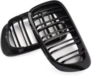 Voorbumper - Voor BMW E46 M3 2-Deur (1998-2004)- Dubbele Slat - Glanzend Zwart - Auto accessoires
