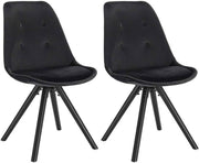 Bezoekersstoelen - Zwart Velvet - Houten poten - Zithoogte 46cm - Set van 2