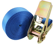 Harde Spanbanden - Sjorbanden - Ratel Spanbanden - Uit Eén Stuk - 6 m x 25 mm - Blauw - 10 stuks - Stevige Bevestiging voor Veilig Transport