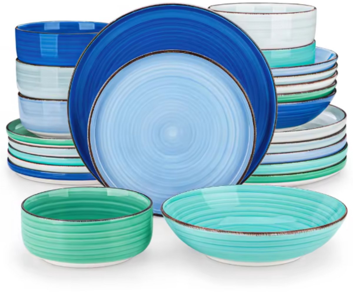 Zafiro Serviesset - 24 delig - 8 persoons - Rainbow - Dinerborden - Bordenset - Diepe borden - Ontbijtborden - Servies - Keukenservies