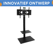 TV vloerstandaard verrijdbaar Vaylen - Universeel - Voor 32"-65" inch - Standaard - In hoogte Verstelbaar - Zwart