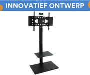 TV vloerstandaard verrijdbaar - Universeel - Voor 32"-65" inch - Standaard - In hoogte Verstelbaar - Zwart