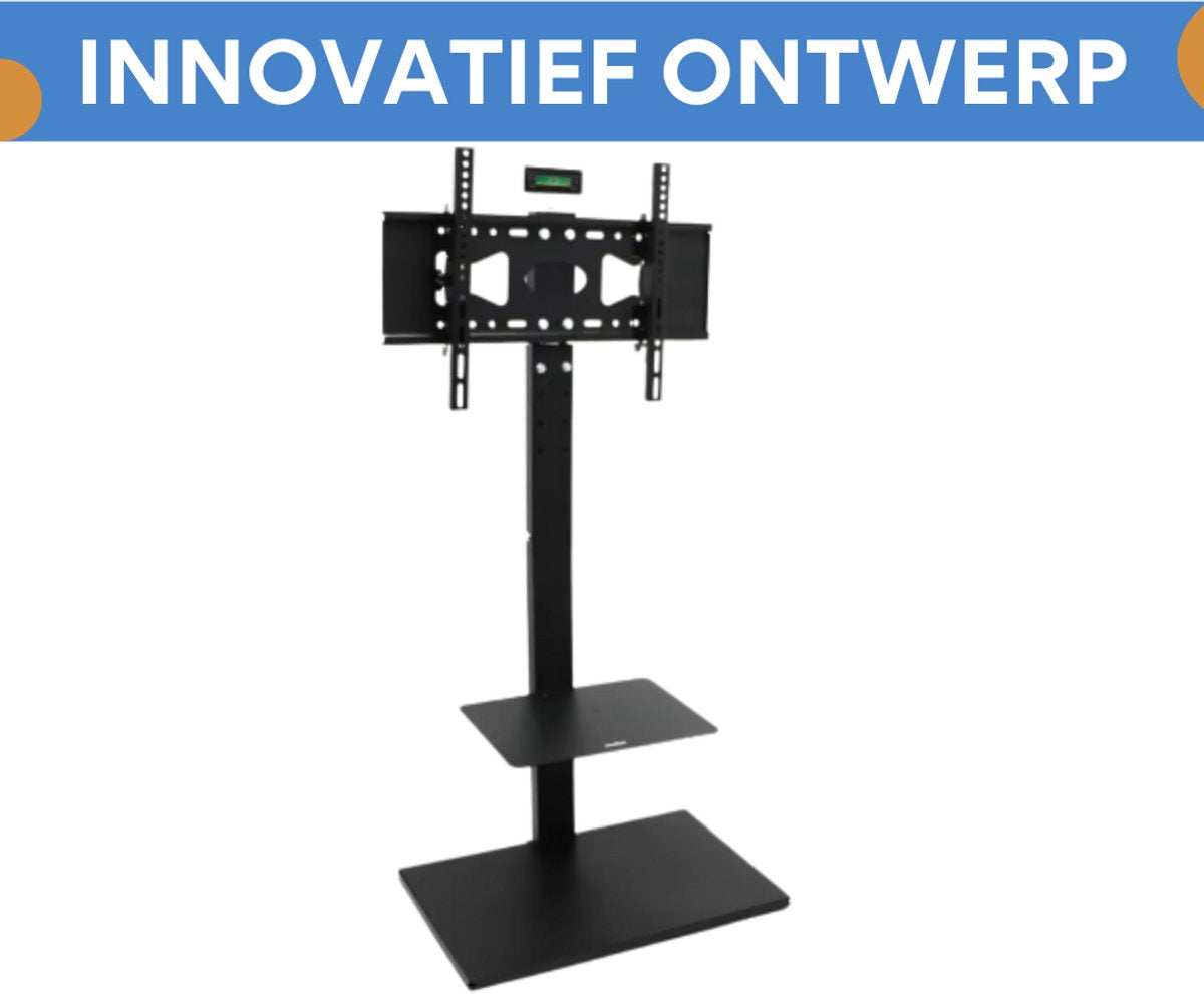 TV vloerstandaard verrijdbaar - Universeel - Voor 32"-65" inch - Standaard - In hoogte Verstelbaar - Zwart