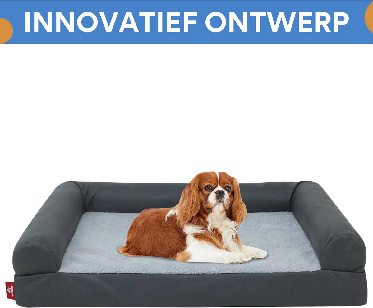 Hondenbench - 76cm - Hondenbed - Donkergrijs - Hondensofa - Hondenzetel - Wasbaar - Ook voor katten