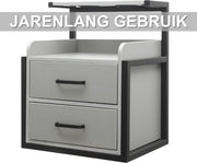 Wandkast - Hangkast - Muurkast - Opbergmeubel - Voor kapsalon - Opbergkast met wandmontage -Zwart/Grijs
