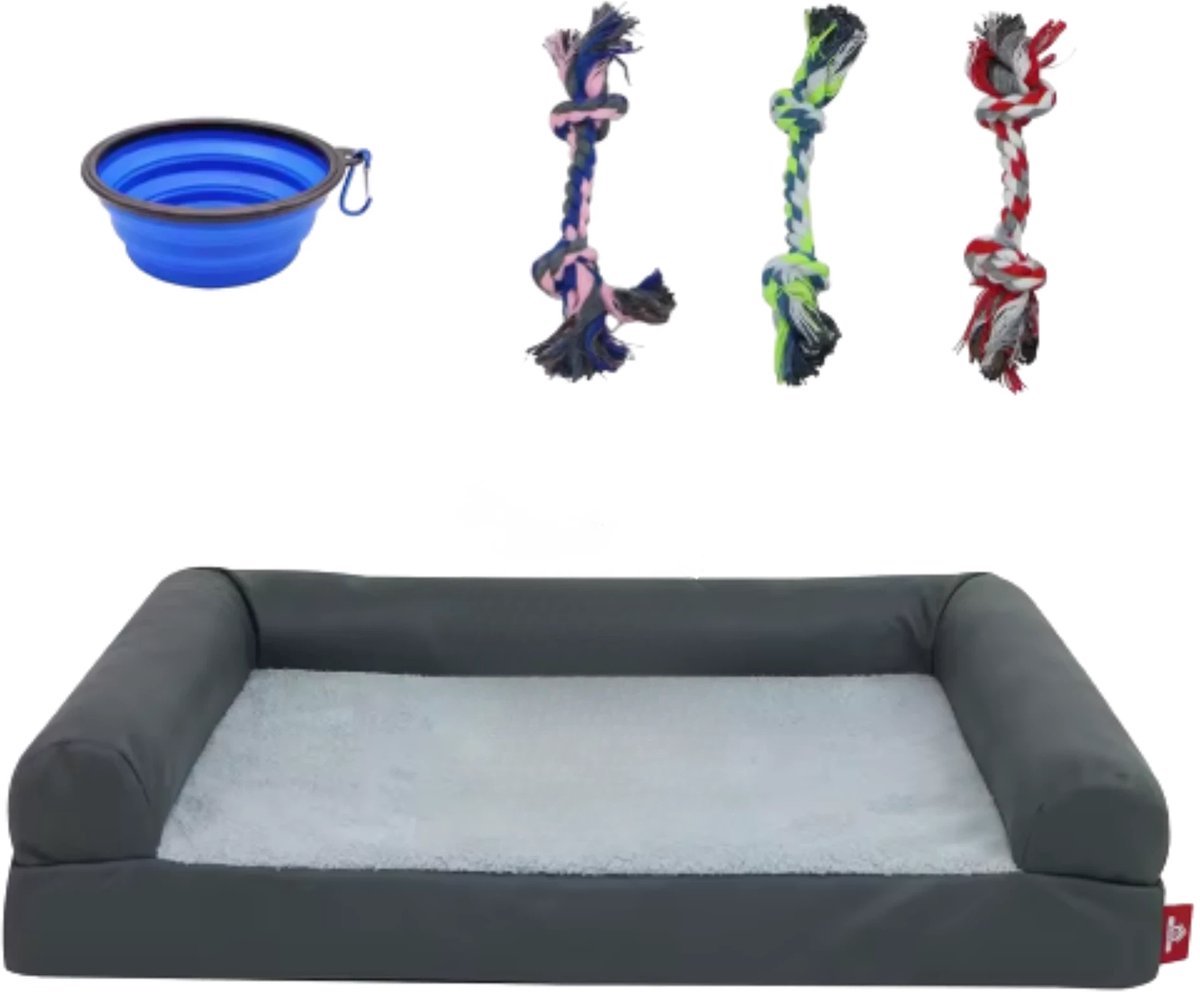 Hondenbench Valora - 91cm - Hondenbed - Donkergrijs - Hondensofa - Hondenzetel - Wasbaar - Ook voor katten