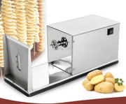 Happyment Elektrische Aardappel Spiraalsnijder ‚Äì Frietsnijder ‚Äì Aardappelsnijder ‚Äì Multifunctionele Groentesnijder ‚Äì RVS ‚Äì Zilver