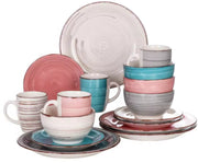 Château Serviesset - Dinerborden - Kleurrijk 4 persoons - 16 delig - Keramisch - Breakfast Plates