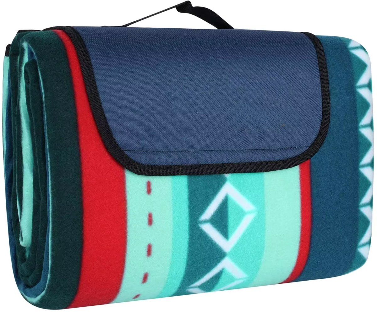 Picknickdeken - Picknickkleed - Strandlaken - Plaid - Voor Camping, Reizen & Outdoor Activiteiten - Waterdicht en Opvouwbaar met Handvat - Groot Formaat, Lichtgewicht - Groen - 300x300cm