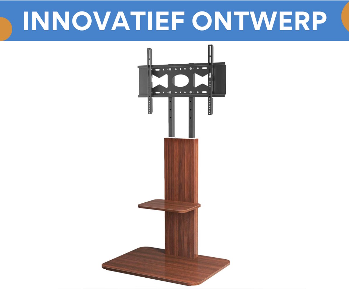 TV vloerstandaard vintage - VerrijdbaarVoor 32"-65" inch - Standaard statief universeel - In hoogte Verstelbaar