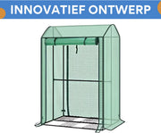 Foliekas Tuinkas - Winterbestendig - PE-folie 135 g/m² - Kweekhuis - Broeikas - Kweekkast voor tomaten & klimplanten - 100x83x150cm Groen