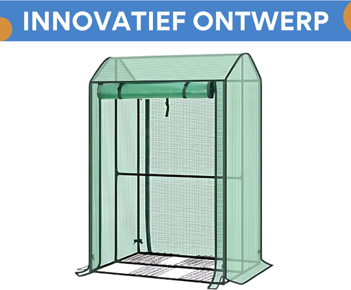 Foliekas Tuinkas - Winterbestendig - PE-folie 135 g/m² - Kweekhuis - Broeikas - Kweekkast voor tomaten & klimplanten - 100x83x150cm Groen