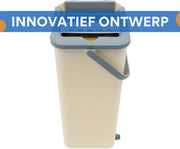 Platte Mopset - Vloerwisser - Dweil- en Emmerset - met 10 Microvezeldoeken - Dubbele Tank voor Wassen & Drogen - 360° Draaibare Vloerdweil - Compact & Efficiënt Reinigingssysteem