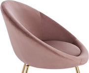 Bezoekersstoel - Roze Velvet - Metalen Poten - Deluxe - Zithoogte 44cm