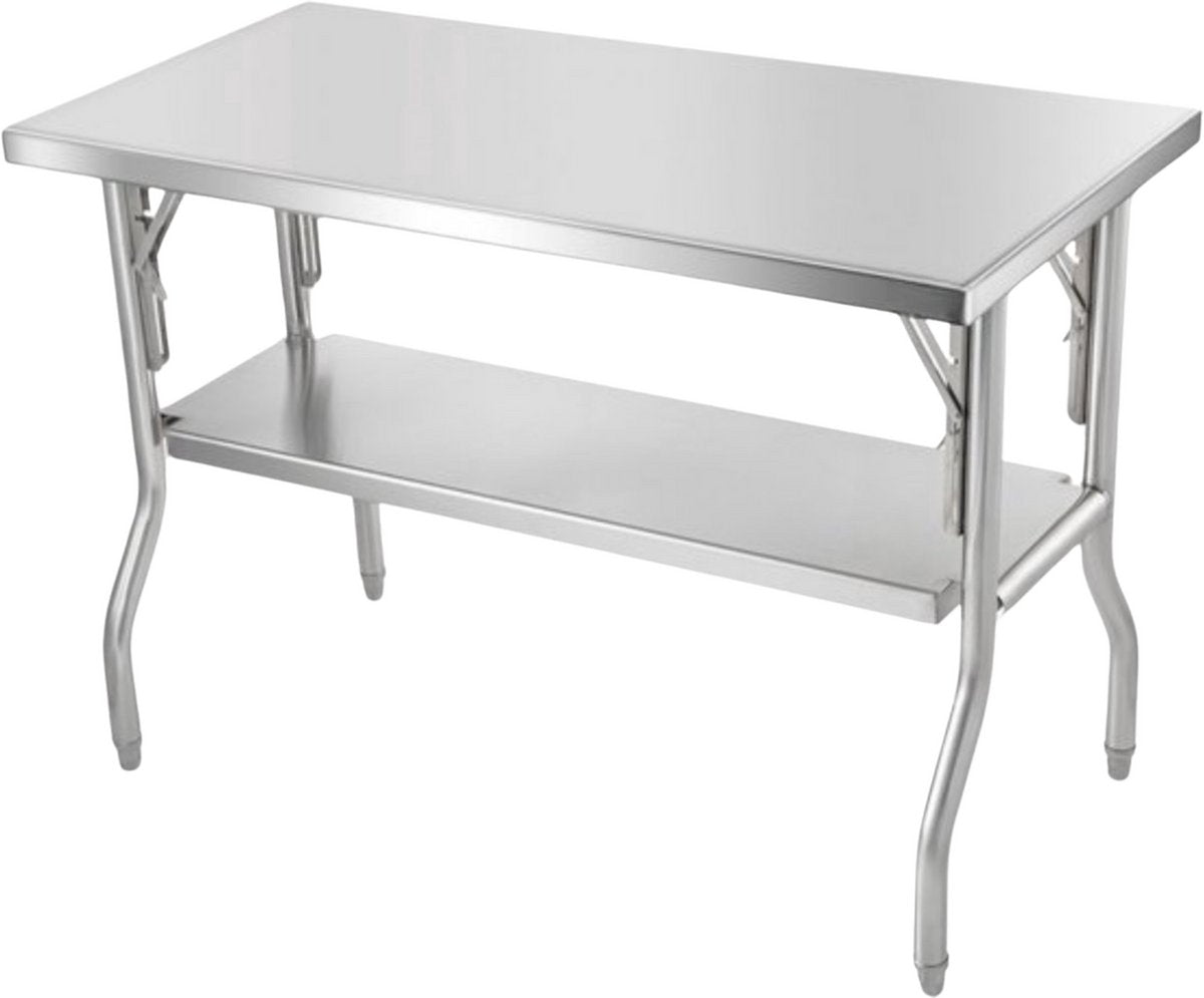 RVS Werktafel - Werkbank - 1220x610x850 mm - Keuken- of Garagegebruik