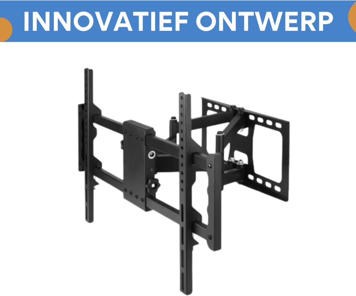 Muurbeugel Fioren - TV muurbeugel - Voor 30"-85" inch - Draaibaar en kantelbaar - Ultra Slim & ruimtebesparend - Beugel statief - Zwart