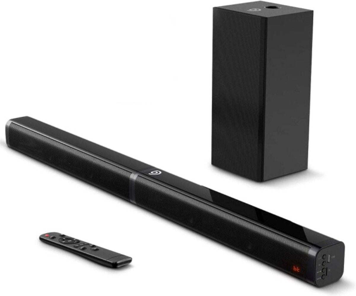 Happyment® Soundbars voor TV & PC - Bioscoop ervaring - Subwoofer - Bluetooth - 3D stereo surround sound USB - 100W