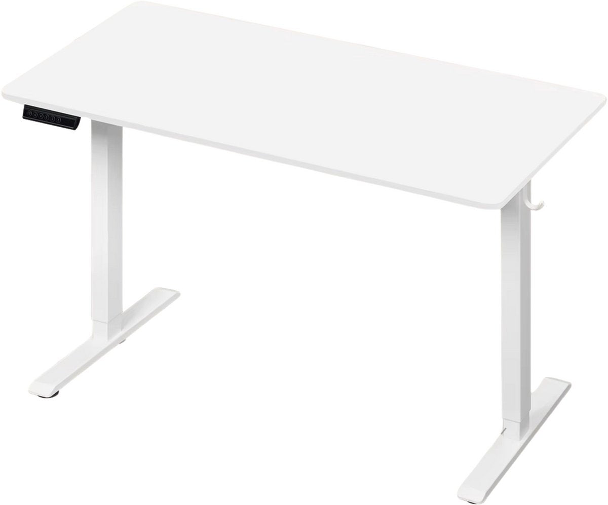 Elektrisch Sta-Bureau - Voor Thuiswerken of Kantoor - In Hoogte Verstelbaar Ergonomisch Computerbureau met USB-Oplaadpoort en Geheugenbediening - Color: 120x60cm white